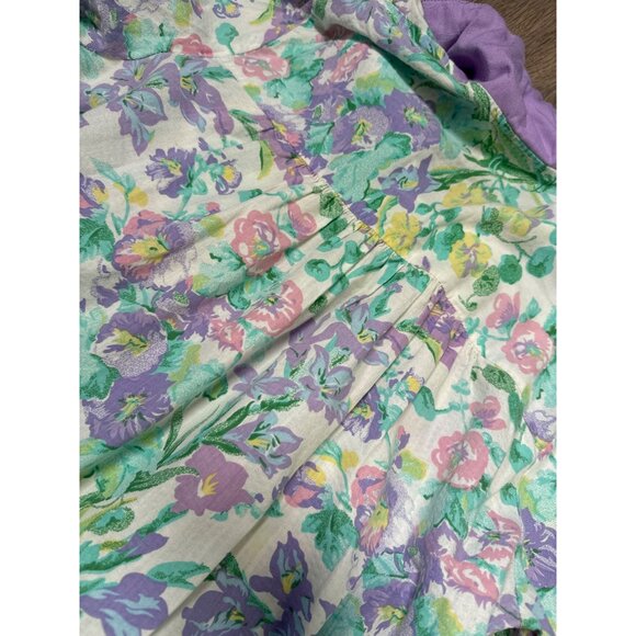 Vintage Models Coat Floral Nightgown Robe Size M 55% Cotton 45% Polyester White - Picture 10 of 14